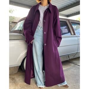 🔥Chelsea Studio Wool Blend Burgundy Old Money Timeless Minimalist Overcoat 3X